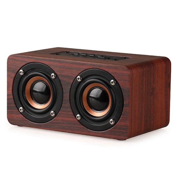 Trådlös Bluetooth högtalare, 10W trä HiFi bärbar stereo, 8H speltid (brun)