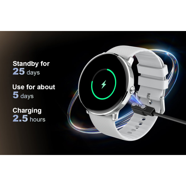 Smart Watch Fitness Watch Bluetooth Call 1,43" AMOLED Herr Damer för Android iOS Grå