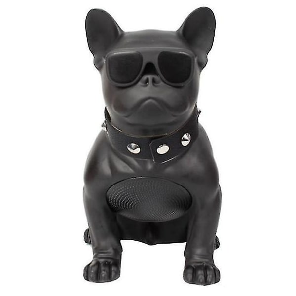 French Bulldog Portable Dog-högtalare, FM-radio, MP3 (Noir)