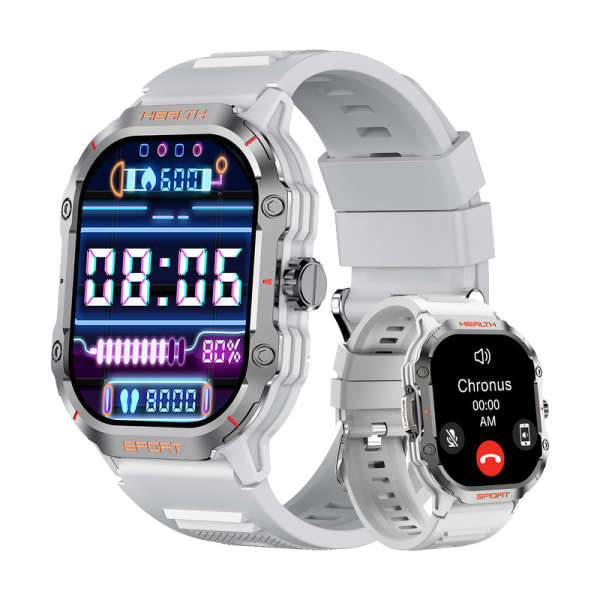 Chronus Smart Watch Men Fitness Tracker 2,01" pekskärm med Bluetooth Call för Android iOS Grå