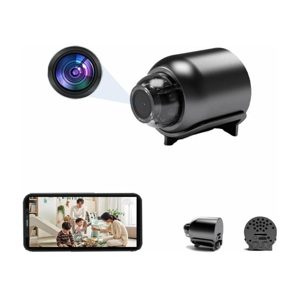 HD 1080P WiFi dold spionkamera med fjärrvisning och rörelsedetektion (svart)