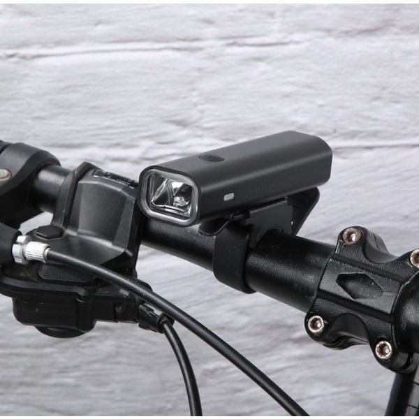Ultralätt cykel framlampa USB uppladdningsbar (svart)