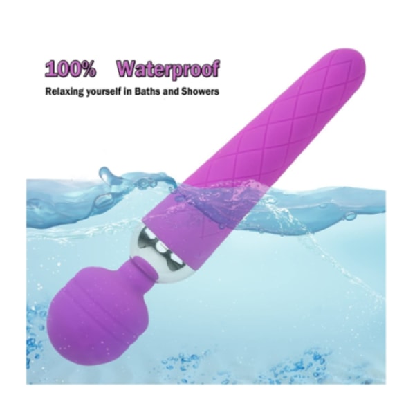 Massager 10x Kraftfull Extreme Power Multi-Speed ​​Sladdlös USB Uppladdningsbar Vattentät handhållen kropp (lila)