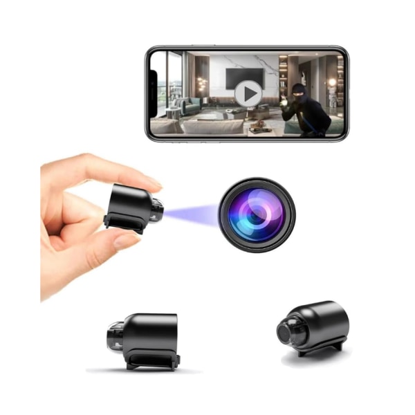 Chronus Hidden Spy Camera WiFi Mini Video Recorder Rörelsedetektering Night Vision (svart)