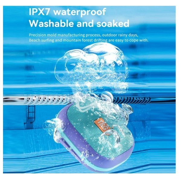 Chronus Bluetooth vattentät duschhögtalare, bärbar för badrum, pooler, båtliv och vandring, idealisk present (blå)