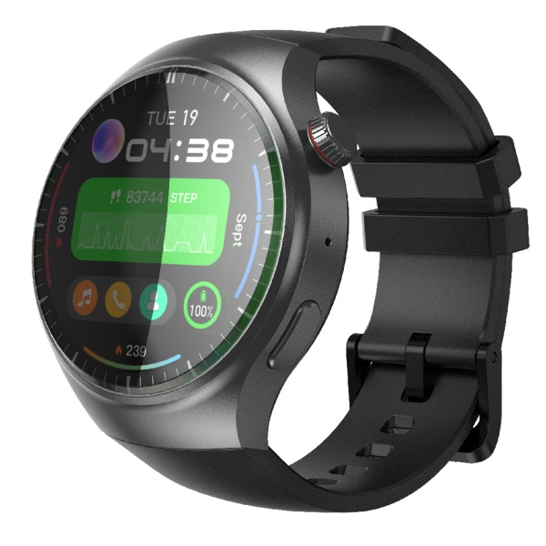 Chronus Smart Watch 4G Fristående samtal GPS Inbyggt16GB minne Multisportlägen Smart Watch Telefon Svart