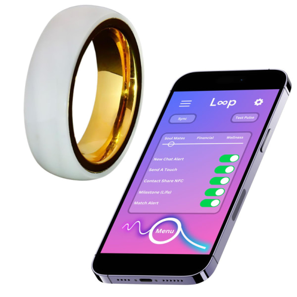 Chronus Smart Ring med spårande hälsoindikatorer (vit)