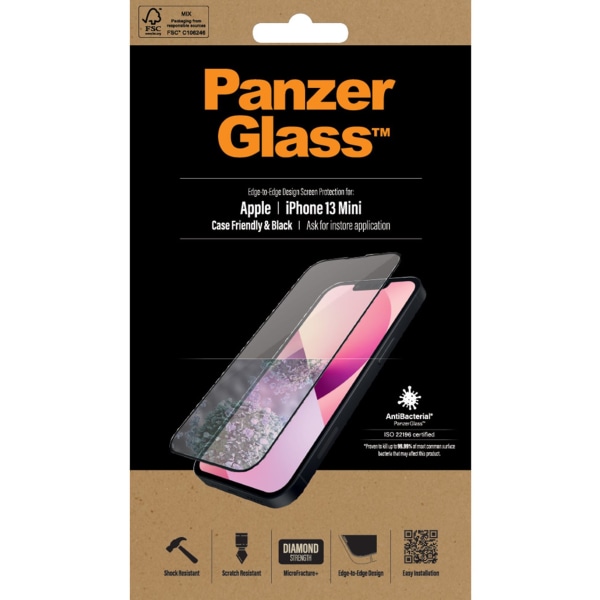 PanzerGlass Apple iPhone 13 mini Case Friendly AB, Black