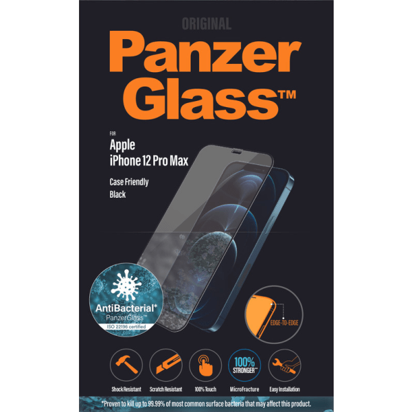 PanzerGlass Apple iPhone 12 Pro Max Case Friendly AB, Black
