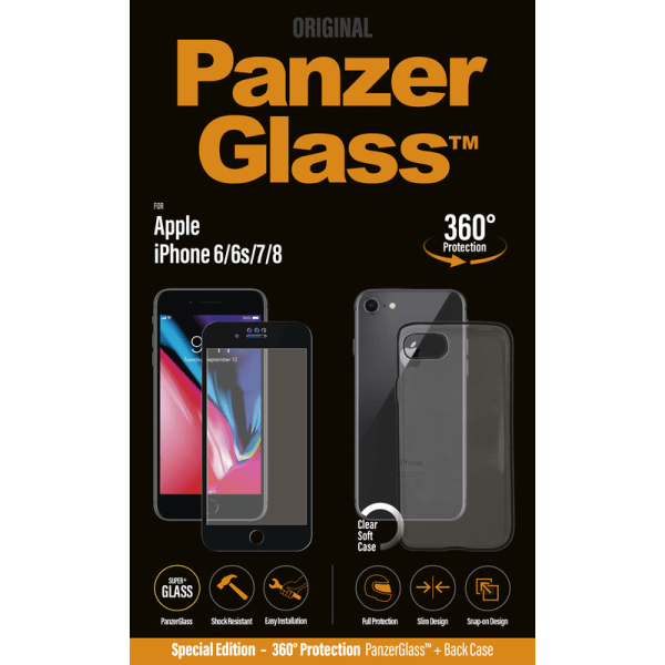PanzerGlass Apple iPhone 6/6s/7/8 Black w. PG Case