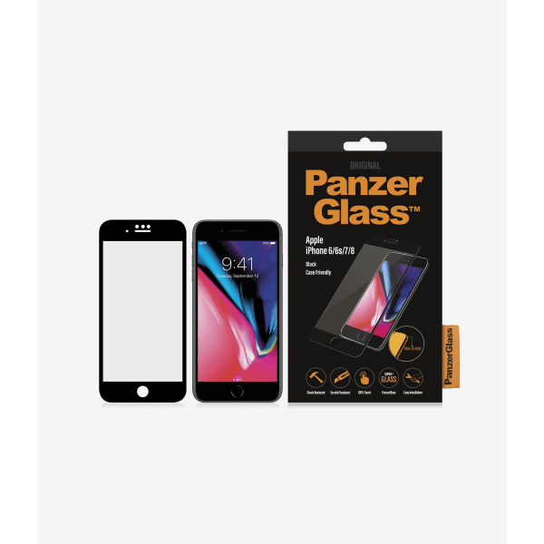 PanzerGlass Apple iPhone 6/6s/7/8 Jet Black/Black, Case Friendly