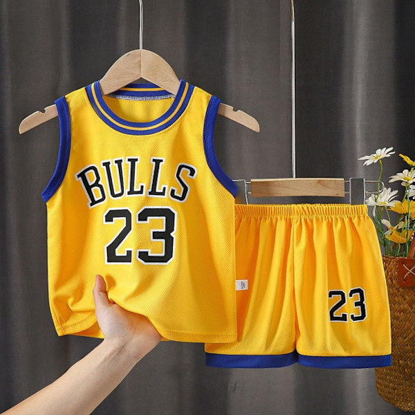 Ny sommarväst för basketsport för barn + shorts Yellow 6T