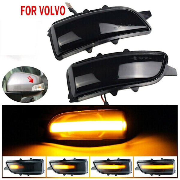 LED dynamiske blinklys Volvo V40 V50 V70 S40 S60 S80 C30 C70 svart