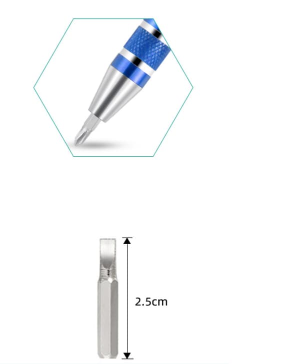 Multifunksjonell skrutrekker, 8-i-1 demonteringspenn i aluminiumslegering, flat