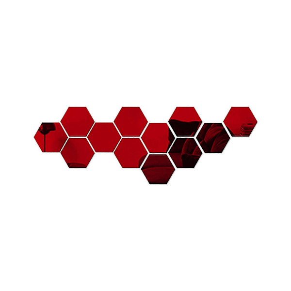 12 st 3D Spegel Hexagon Vinyl Avtagbar Väggdekal Heminredning