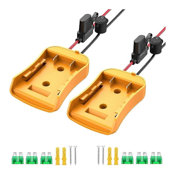 2 pakker Power Wheels-adapter til 20V, Power Wheels-batterikonverteringssæt med sikring, kontakt og ledningsterminaler