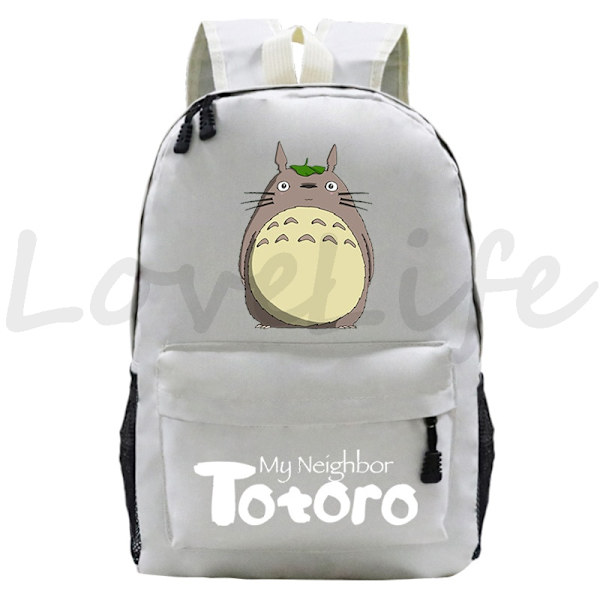 Min granne Totoro Ryggsäckar Anime Ryggsäck Mochila Pojkar Flickor Tecknade Skolväskor Studenter Bokväska Teenage Laptop Reseväska style 17