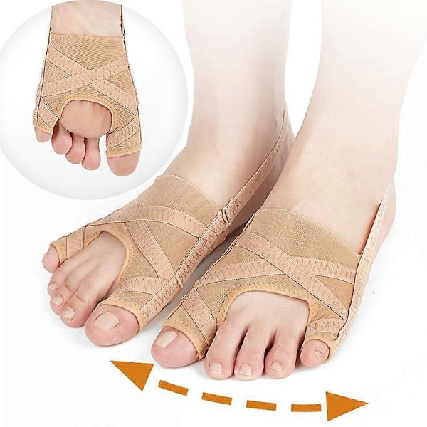 1 par mesh stof knyst korrektion til storetå hallux valgus separator lille tå ortopædisk støtte, L