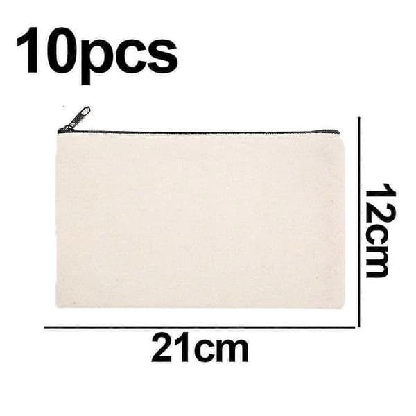10-pack tomma DIY-väskor i canvas, pennfodral, tomma sminkväskor - Canvas-pennfodral, bulk-canvas-sminkväska, multi