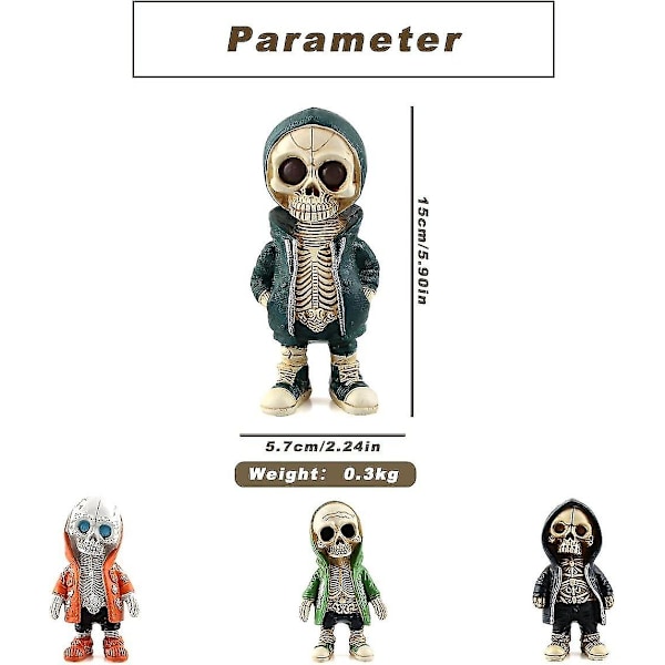 Seje Skelet Figurer, Mini Resin Figurer, Miniature Skelet Skulptur Resin, Gotisk Resin Memo