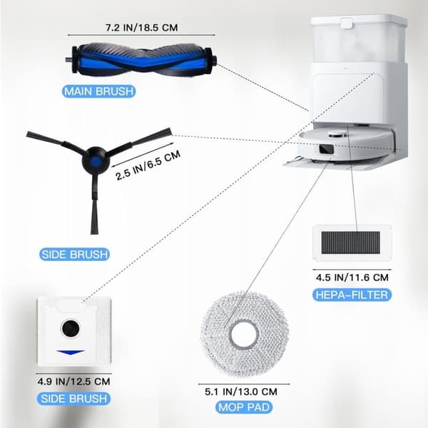 Tilbehørssæt til Ecovacs Deebot N30 PRO OMNI / N30 PRO / N30 OMNI robotstøvsuger