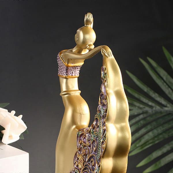 Resin Figur Gave Påfugl Danser Statue til Bordpynt Stue