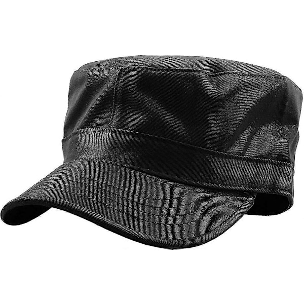Army Cap Basic Vardaglig Militärstil Hatt Svart