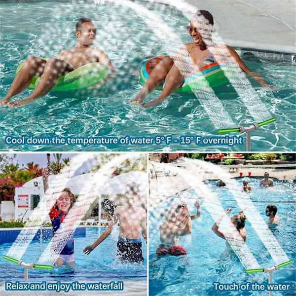 Simbassäng Fontän Ställ Damm Vattenfall Fontän Fluorescerande Justerbar Pool Dekoration Kylning