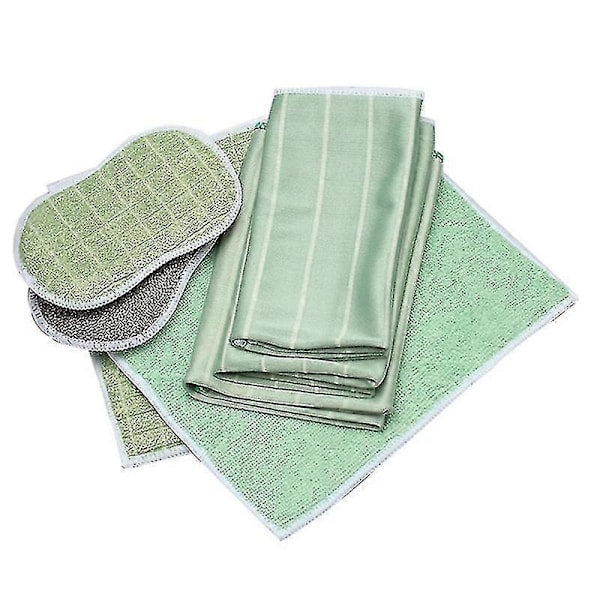 Set med 6 Bambu Mikrofiberdukar för Fönster Speglar Kakel Karosseri Mikrofiber Bambu Glas-jie