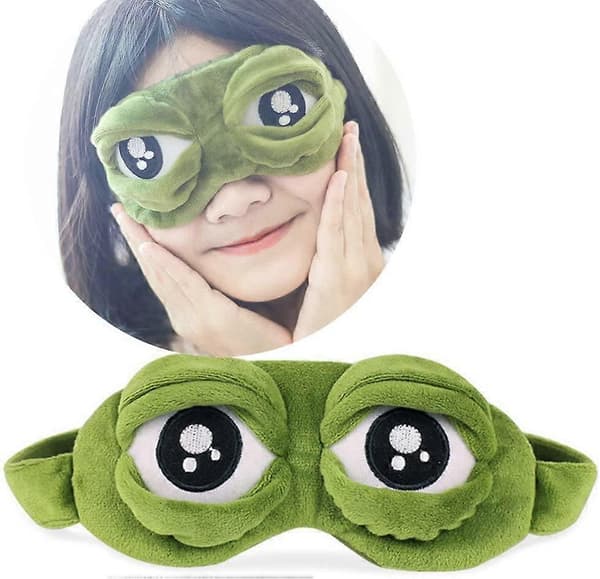 1 st Söt Ledsen 3D Groda Ögonmask Sovmask (Elastiskt band)