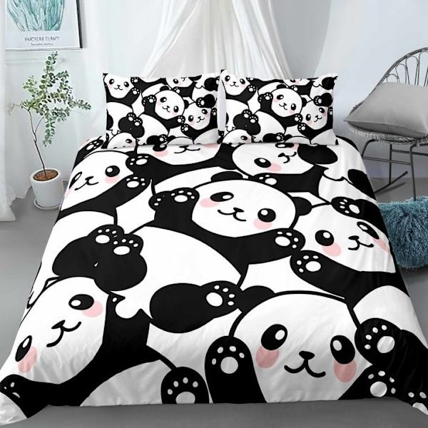 Xm-12# 3d Panda Djur Söt Kit Påslakan Tredelat Set (utan fyllning)