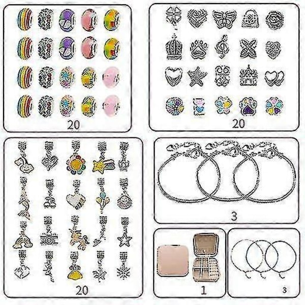 Charm Armbandstillverkningskit DIY Hantverk Smyckesset Present För Barn Flickor Tonåringar-jie