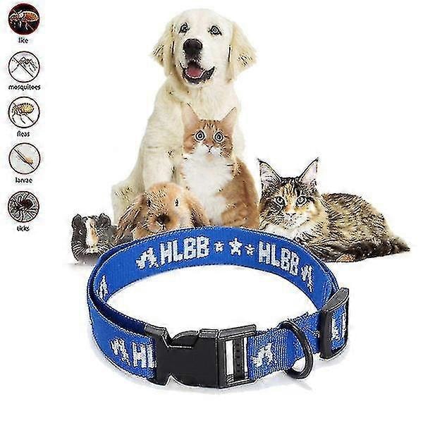 Loppehalsbånd til kæledyr, justerbart, hund, kat, kanin, halsrem, sikkerhedsbeskyttelse, blå