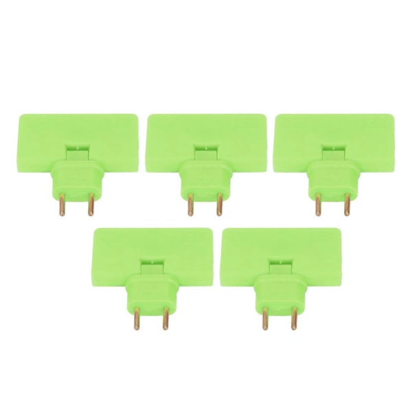 5 st EU Uttag Omvandlare Trådlös 180 Graders Förlängning 1 till 3 EU Kontakt Adapter 110-250V Grön