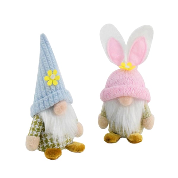 Pääsiäistonttukoriste Kevät Ruotsalaiset Tomte-kaniinitonttuhahmot Kerroksellinen tarjotin Keräiltävä pöytäkoriste keittiöön Pinkki