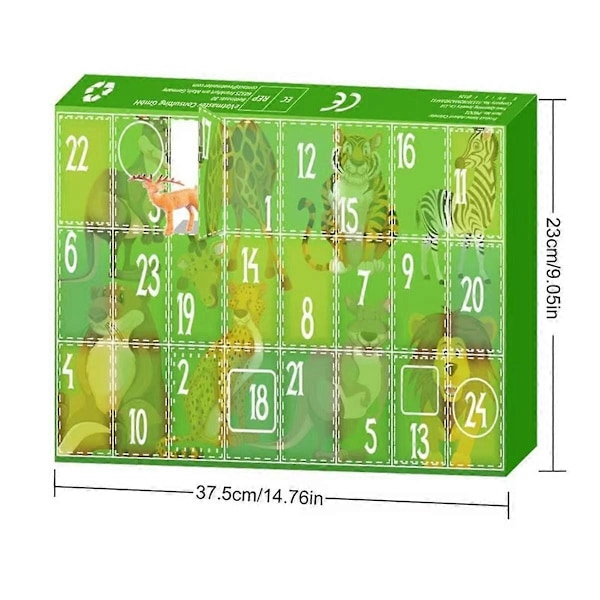 24 Djur Nedräkningskalender Kit God Jul Adventskalender Jul Hem Dekorativ DIY Gi