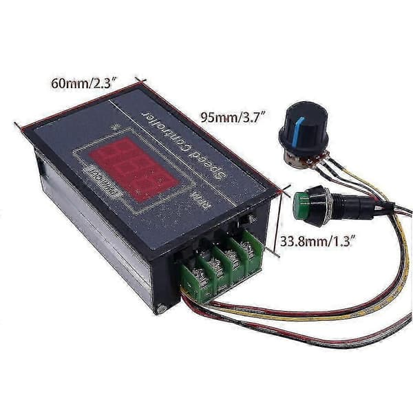 PWM DC Motor Hastighetskontroller med Digitalt Display 30A PWM Justerbar Trinnløs Regulator