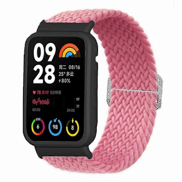 Typ D För Xiaomi Smart Band 8 Pro Klockarmband Flätad Nylonrem med Klockfodral