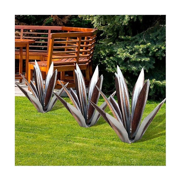 Rustikk Skulptur, DIY Metall Agave Plante, Rustikk Håndmalt Metall Agave, Hagegårds Kunstdekorasjon