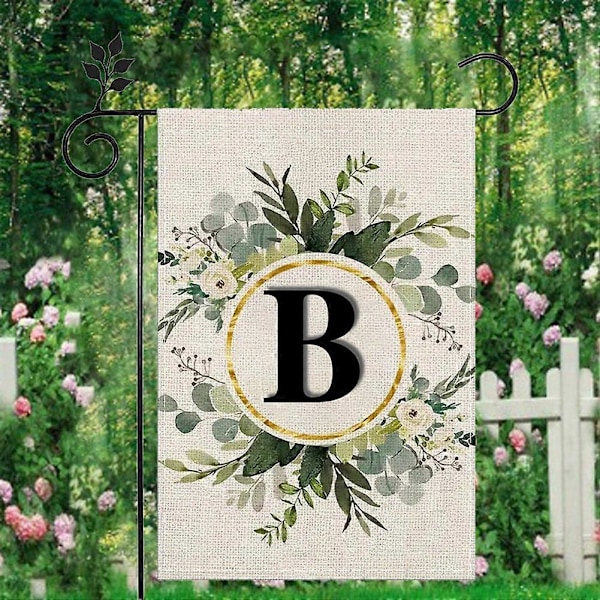B Linned Haveflag Dobbelt Lag Dobbeltsidet Bogstaver Ferie Udendørs Flag Gårddekoration Flag
