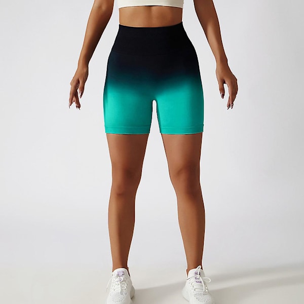 Gradient Seamless Gym Byxa Butt Lift Slim Fit Shorts Deep Wine Red M