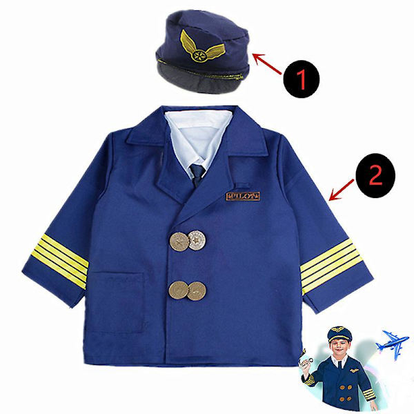 Polisdräkt för barn Klä upp set med handbojor Badge Leksaker Lämpliga för 3-8 år gamla pojkar och flickor Presenter 2