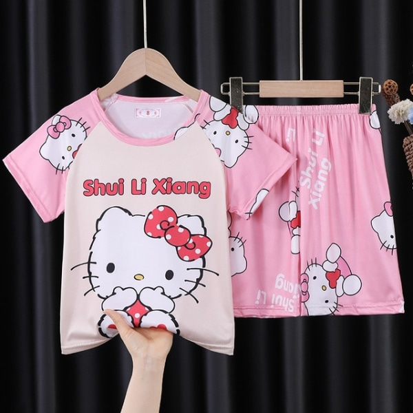 Anime Sanrios Series Kids Kortärmad Pyjamas Set Cartoon Summer style 4 14 (125-135cm)