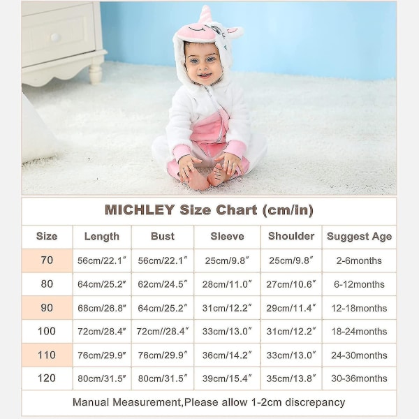 Unisex baby Vinter Höst Flanell Huva Romper Cosplay Jumpsuit Hög kvalitet White 30 36 Months