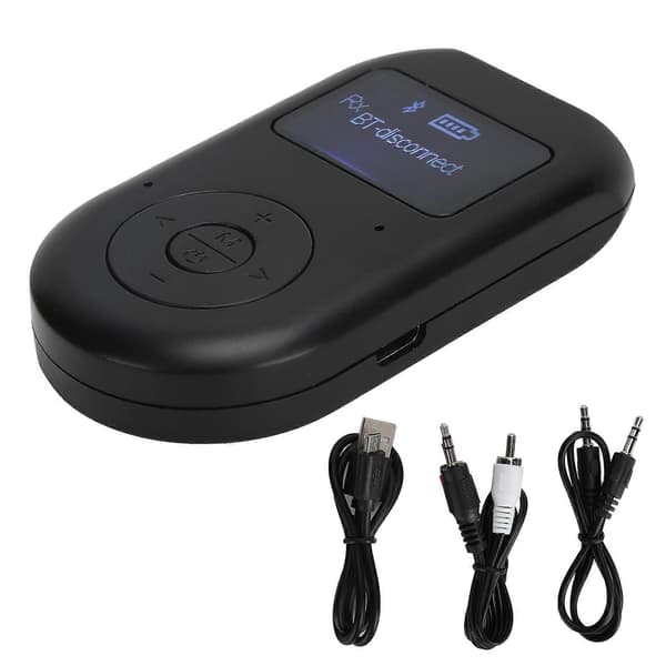 2 i 1 Bluetooth 5.0 Adapter Modtager Sender Lydadapter med LCD-display Håndfri