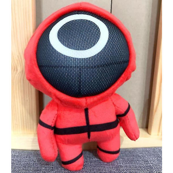 Red Squid Game Plysch fyllda karaktärsleksaker Halloween julklappar för barn Circular pattern 20cm