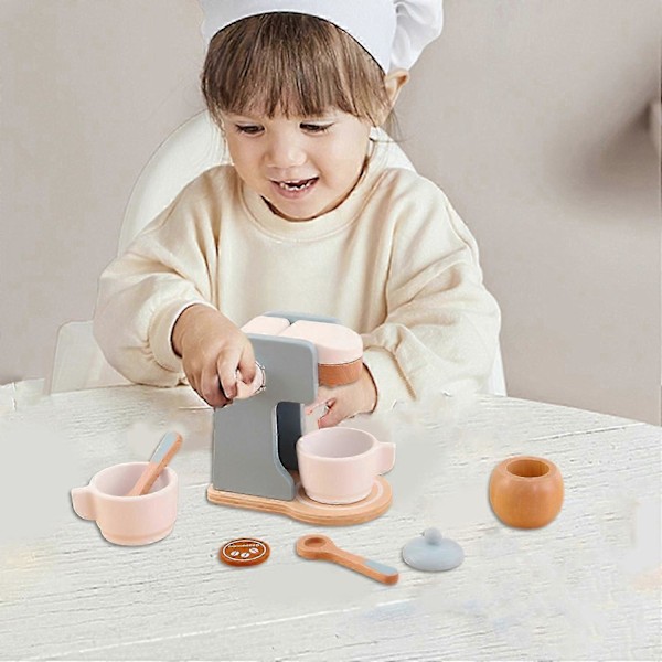 1 Sett Mini Kjøkken Lekesett Leke Simulert Blender Kaffetrakter Brødrister Småbarn Gutter Jenter