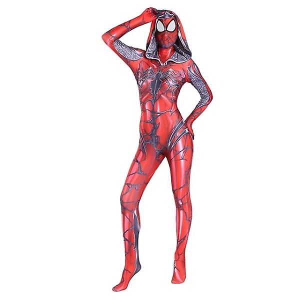 Spider Gwen Stacy Cosplay Dräkt Symbiote Venom Carnage Mask Huva Zentai Kostym Anti-gwenom För Kvinnor Flickor Halloween Outfit Hög kvalitet 5 S