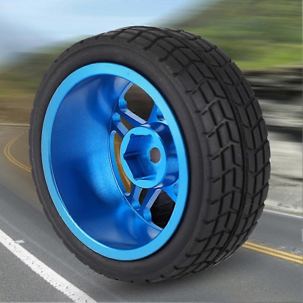 2 stk. 1/10 RC Lastbil Gummi Dæk Hjul til ZD Racing On road Bil Blå
