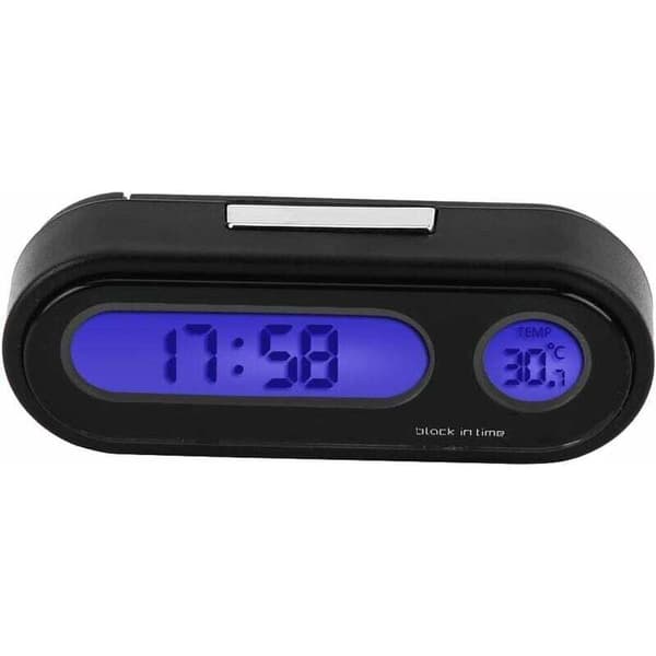 Biltermometer voltmeter klokke. 2-i-1 bilinteriør mini elektronisk LED digital klokke termometer voltmeter